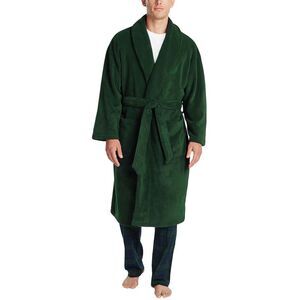 Nautica Mens Plush Shawl Collar Robe One Size Green - NWT $85